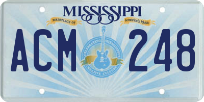 MS license plate ACM248