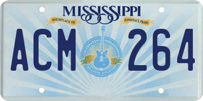 MS license plate ACM264