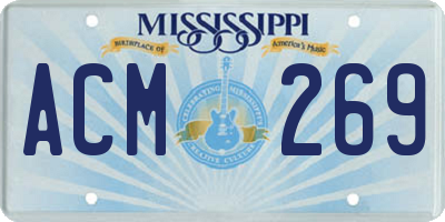 MS license plate ACM269