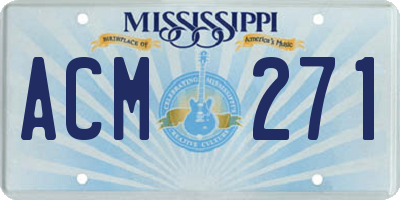 MS license plate ACM271