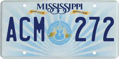 MS license plate ACM272
