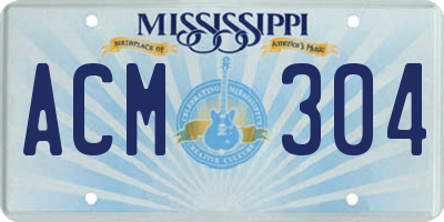 MS license plate ACM304