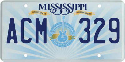 MS license plate ACM329