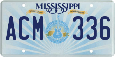 MS license plate ACM336