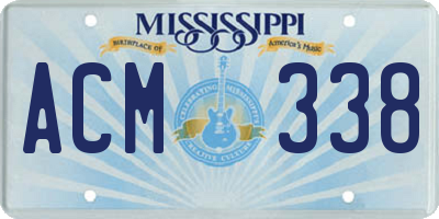 MS license plate ACM338