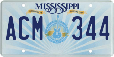 MS license plate ACM344