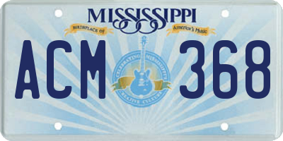 MS license plate ACM368