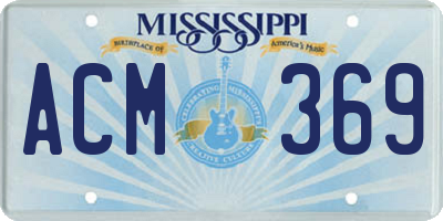 MS license plate ACM369