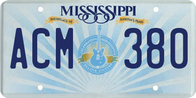 MS license plate ACM380