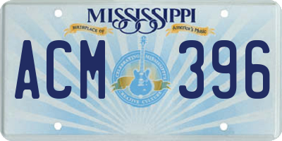 MS license plate ACM396
