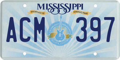 MS license plate ACM397