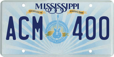 MS license plate ACM400