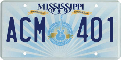 MS license plate ACM401
