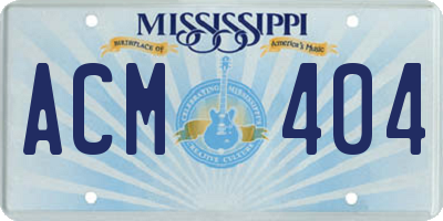 MS license plate ACM404