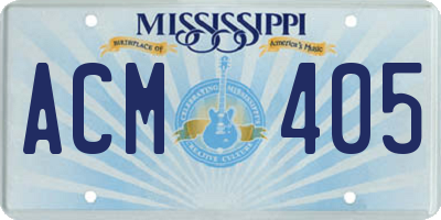 MS license plate ACM405