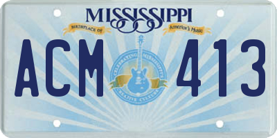 MS license plate ACM413