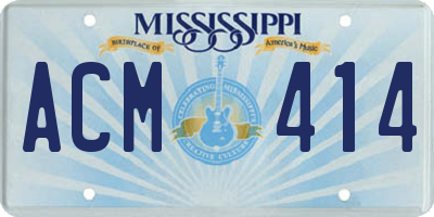 MS license plate ACM414