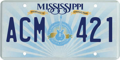 MS license plate ACM421