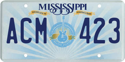 MS license plate ACM423