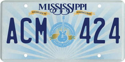 MS license plate ACM424