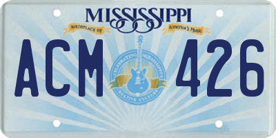 MS license plate ACM426