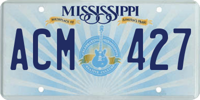 MS license plate ACM427