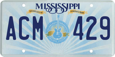 MS license plate ACM429