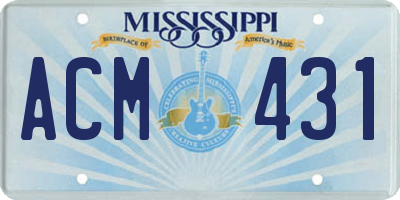 MS license plate ACM431