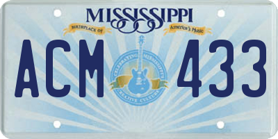 MS license plate ACM433