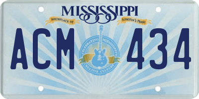 MS license plate ACM434