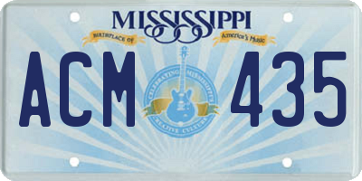 MS license plate ACM435