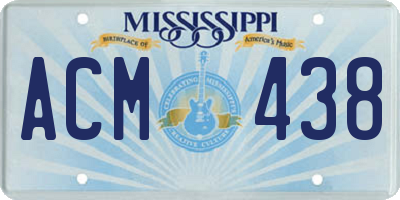 MS license plate ACM438