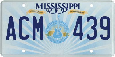 MS license plate ACM439