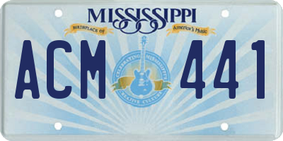 MS license plate ACM441