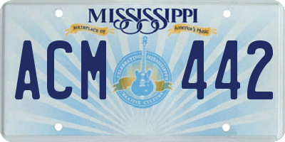 MS license plate ACM442