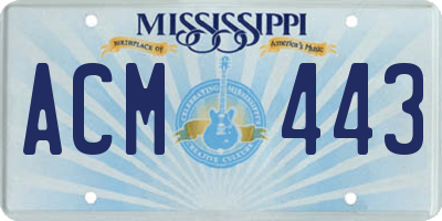 MS license plate ACM443