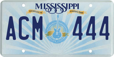 MS license plate ACM444