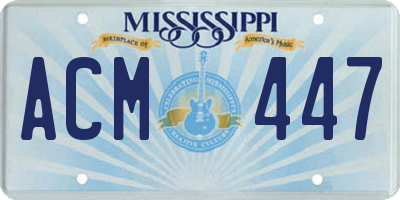 MS license plate ACM447