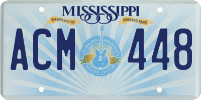 MS license plate ACM448
