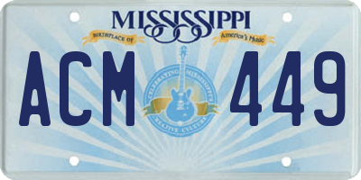 MS license plate ACM449