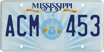 MS license plate ACM453