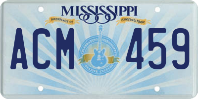 MS license plate ACM459