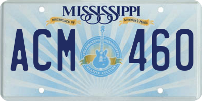 MS license plate ACM460