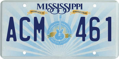MS license plate ACM461