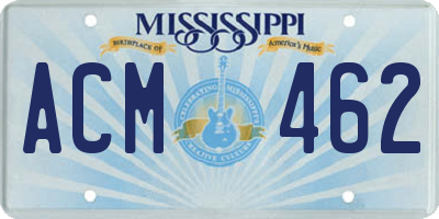 MS license plate ACM462
