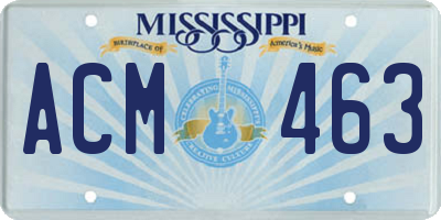 MS license plate ACM463