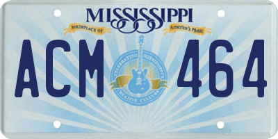 MS license plate ACM464
