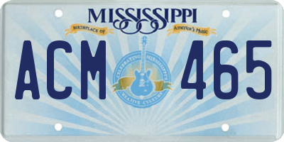 MS license plate ACM465