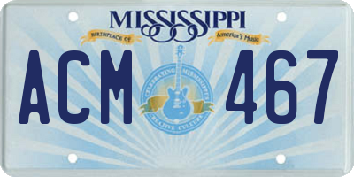 MS license plate ACM467