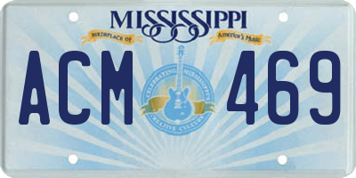 MS license plate ACM469